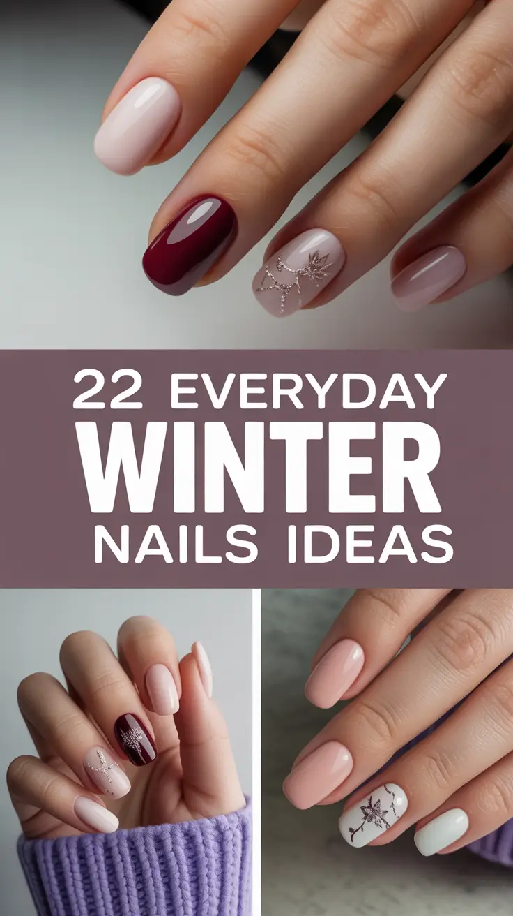 Everyday Winter Nails Ideas 2025–2026: Cute, Simple & Sparkly Designs for the Cold Season