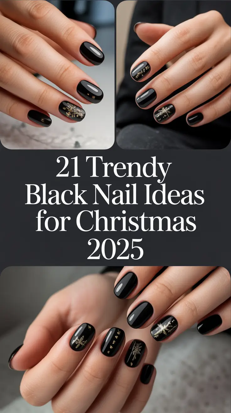 Trendy Black Nail Ideas for Christmas 2025: Elegant Winter Designs You’ll Love