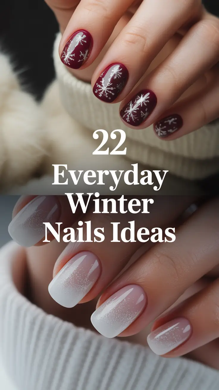 Everyday Winter Nails Ideas 2025–2026: Cute, Simple & Sparkly Designs for the Cold Season