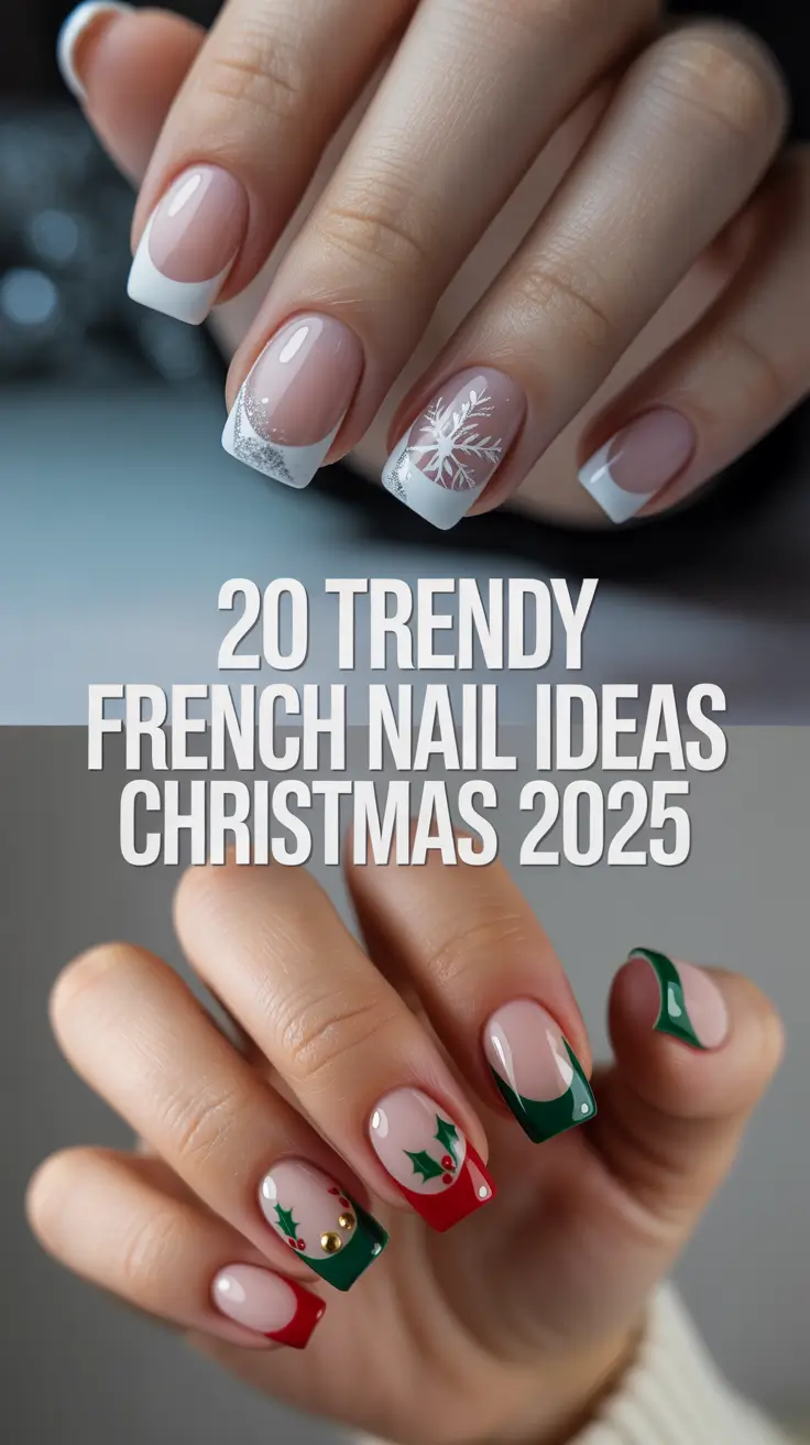 Trendy French Nail Ideas Christmas 2025: Classy & Creative Holiday Designs