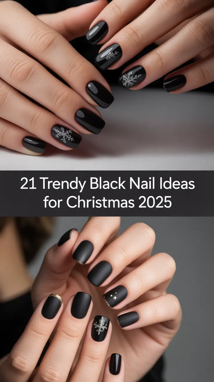 Trendy Black Nail Ideas for Christmas 2025: Elegant Winter Designs You’ll Love