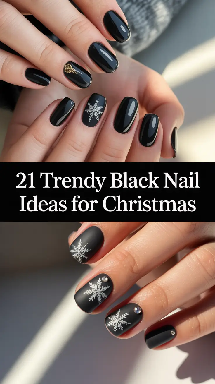 Trendy Black Nail Ideas for Christmas 2025: Elegant Winter Designs You’ll Love