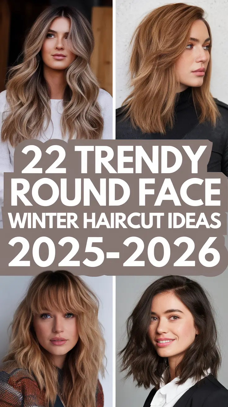 Trendy Round Face Winter Haircut Ideas 2025–2026: From French Bob to Long Layered Styles