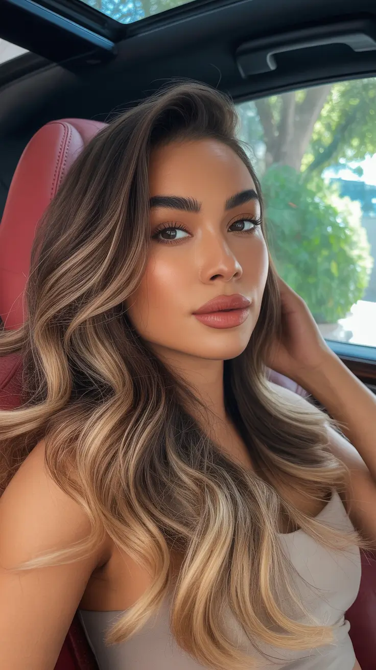 Stylish Hair Colors & Haircuts Winter 2025-2026 Soft Balayage Waves with Caramel Dimension