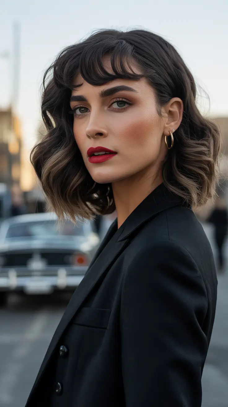 Stylish Hair Colors & Haircuts Winter 2025-2026 Retro Waves with Soft Fringe