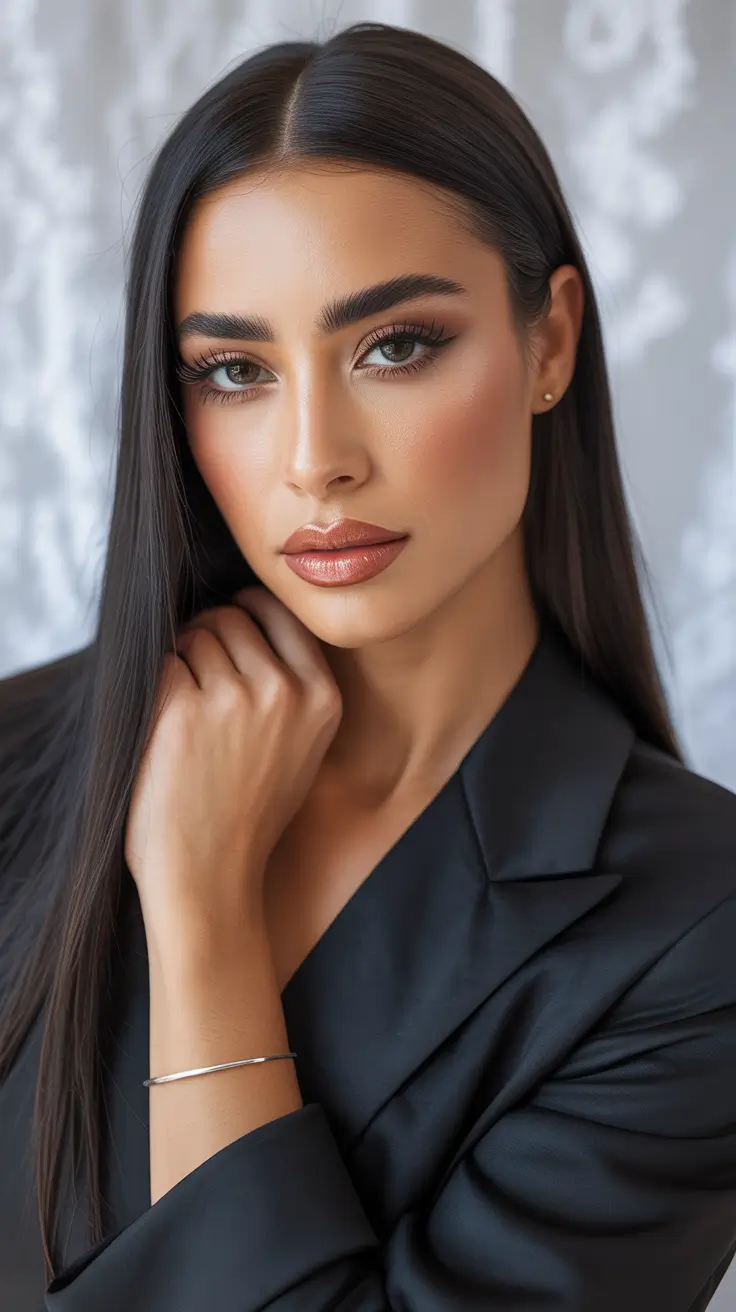Stylish Hair Colors & Haircuts Winter 2025-2026 Pin-Straight Black Elegance