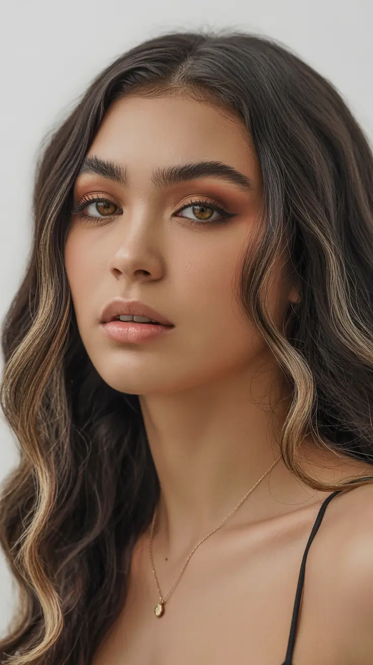 Stylish Hair Colors & Haircuts Winter 2025-2026 Soft Waves with Money Piece Highlights