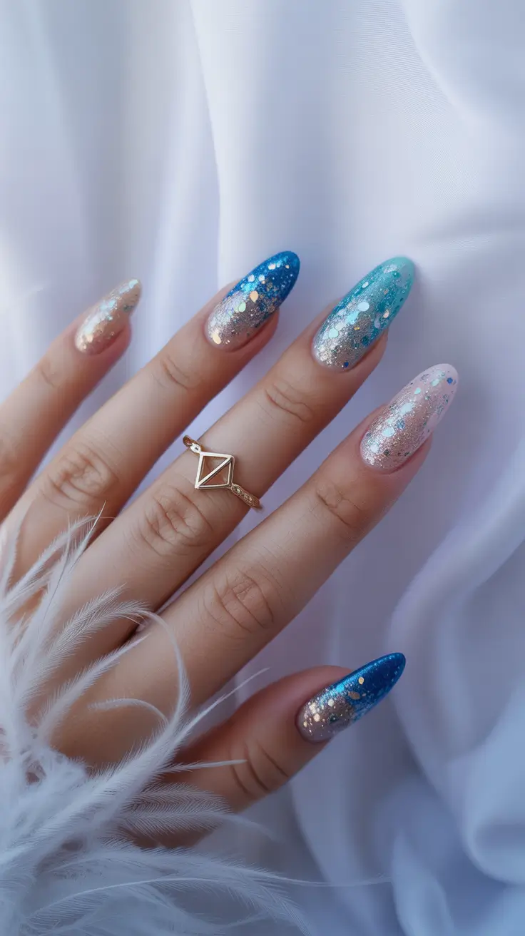 Trendy Christmas Nail Colors 2025 Frozen Galaxy Glam