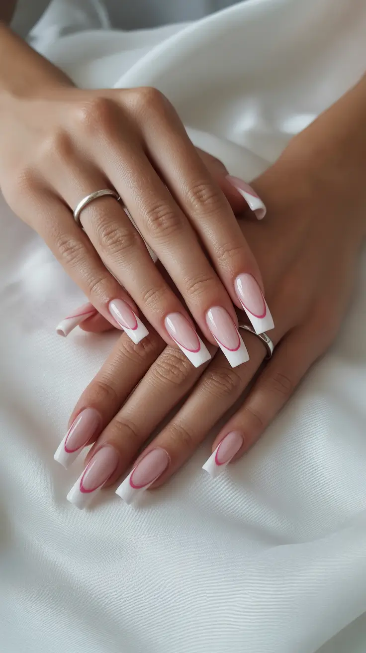 Trendy Christmas Nail Colors 2025 French Kiss Remix