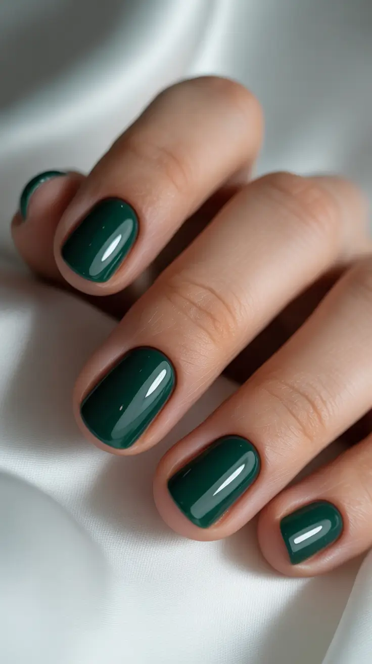 Trendy Christmas Nail Colors 2025 Emerald Envy
