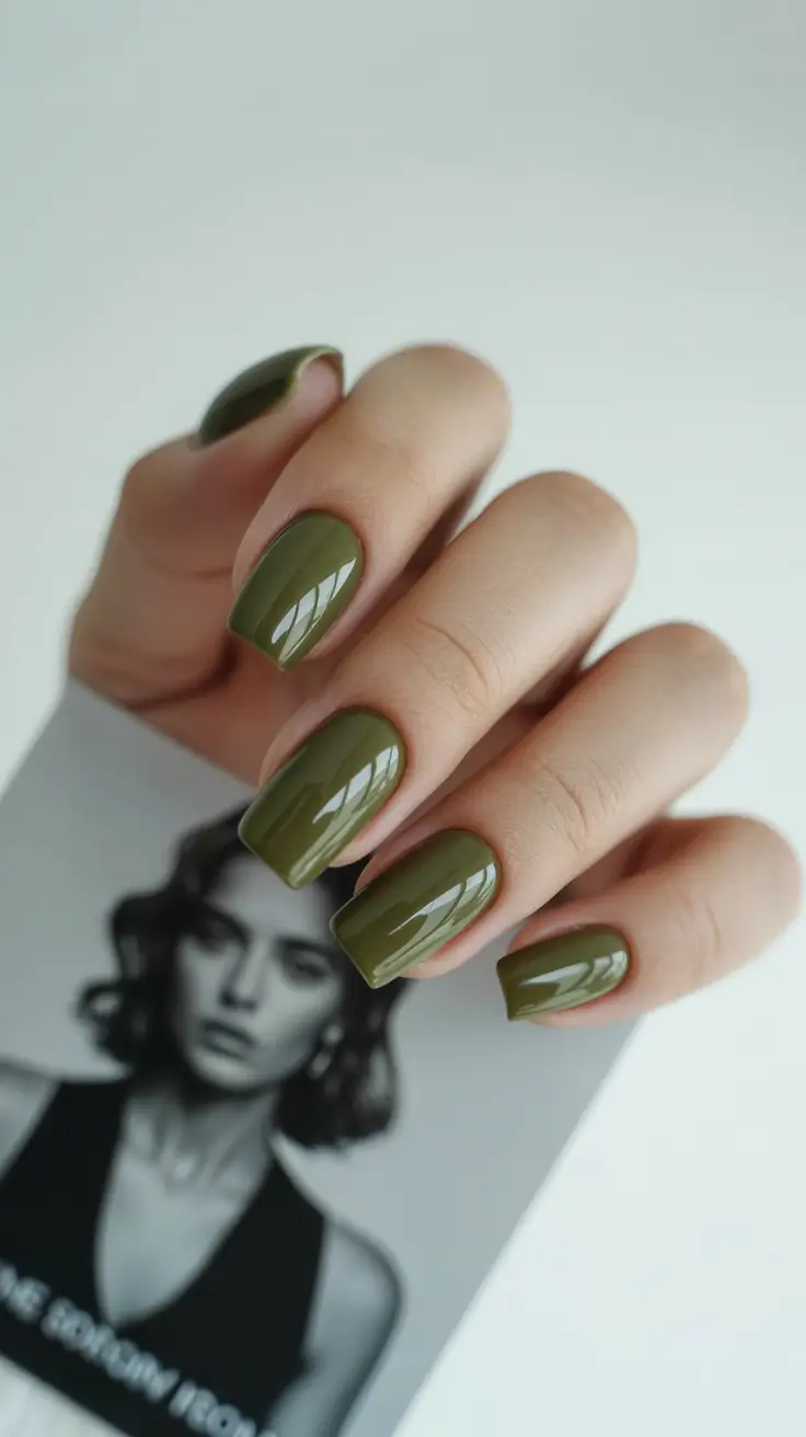 Trendy Christmas Nail Colors 2025 Olive Luxe