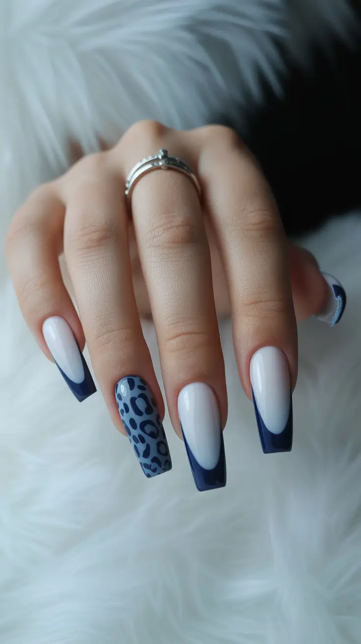 Trendy Christmas Nail Colors 2025 Frosted Leopard Twist