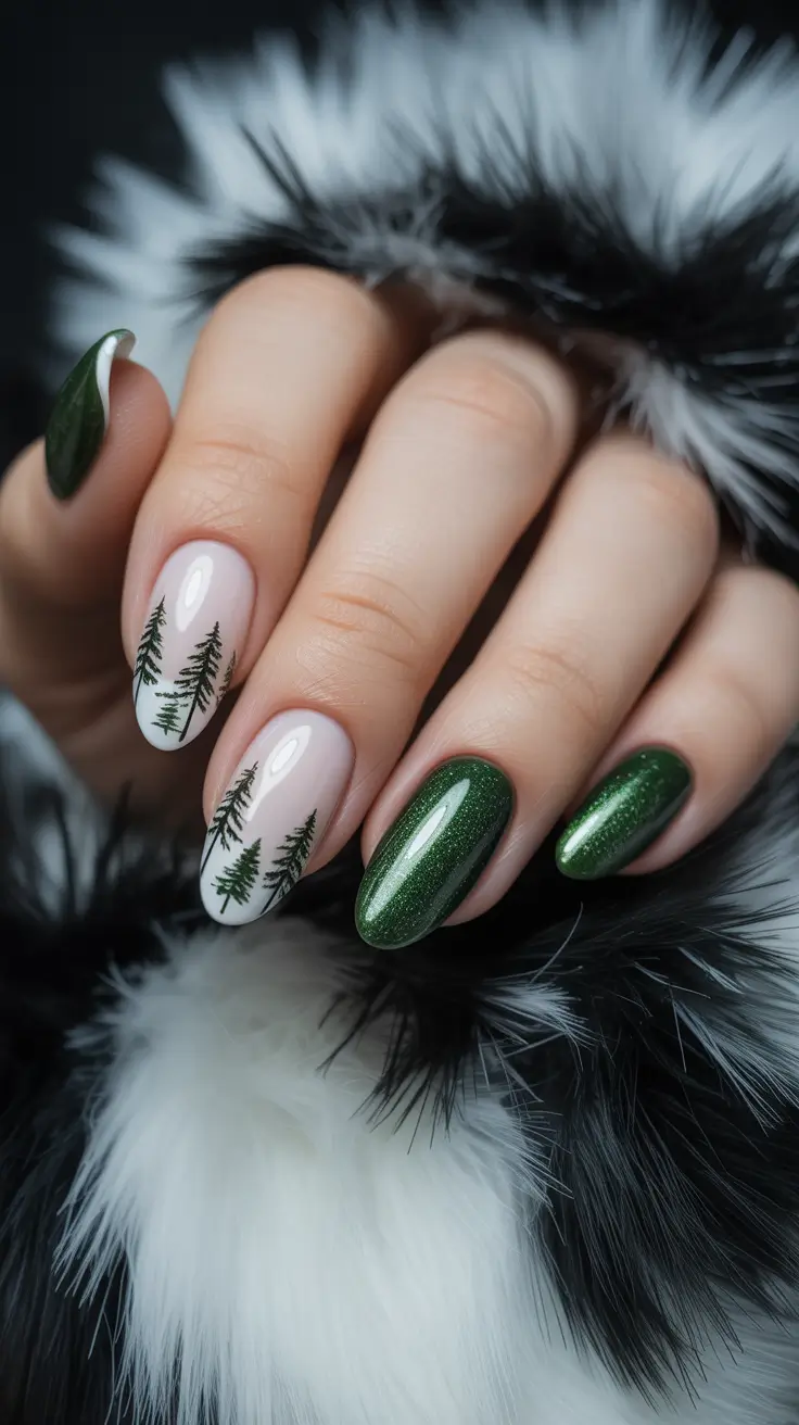 Trendy Christmas Tree Nail Ideas 2025 Evergreen Dreams
