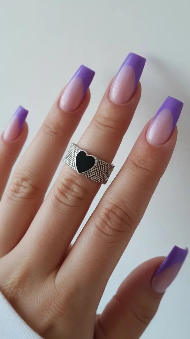 Trendy French Nail Ideas Christmas 2025 Violet Dreams