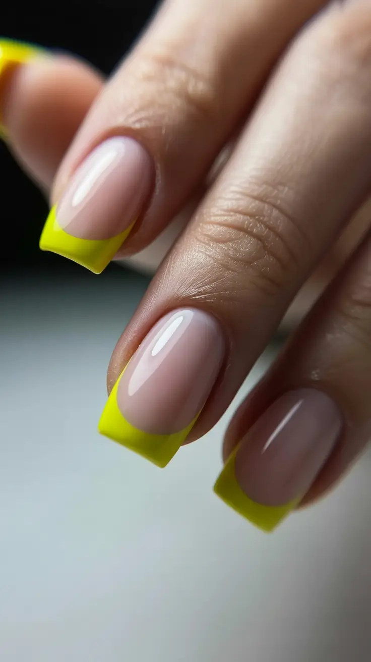 Trendy French Nail Ideas Christmas 2025 Neon Holiday Pop