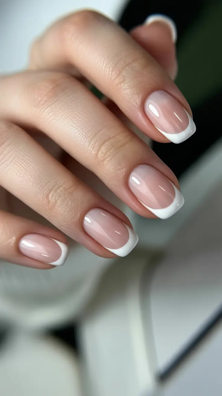 Trendy French Nail Ideas Christmas 2025 Soft White Perfection