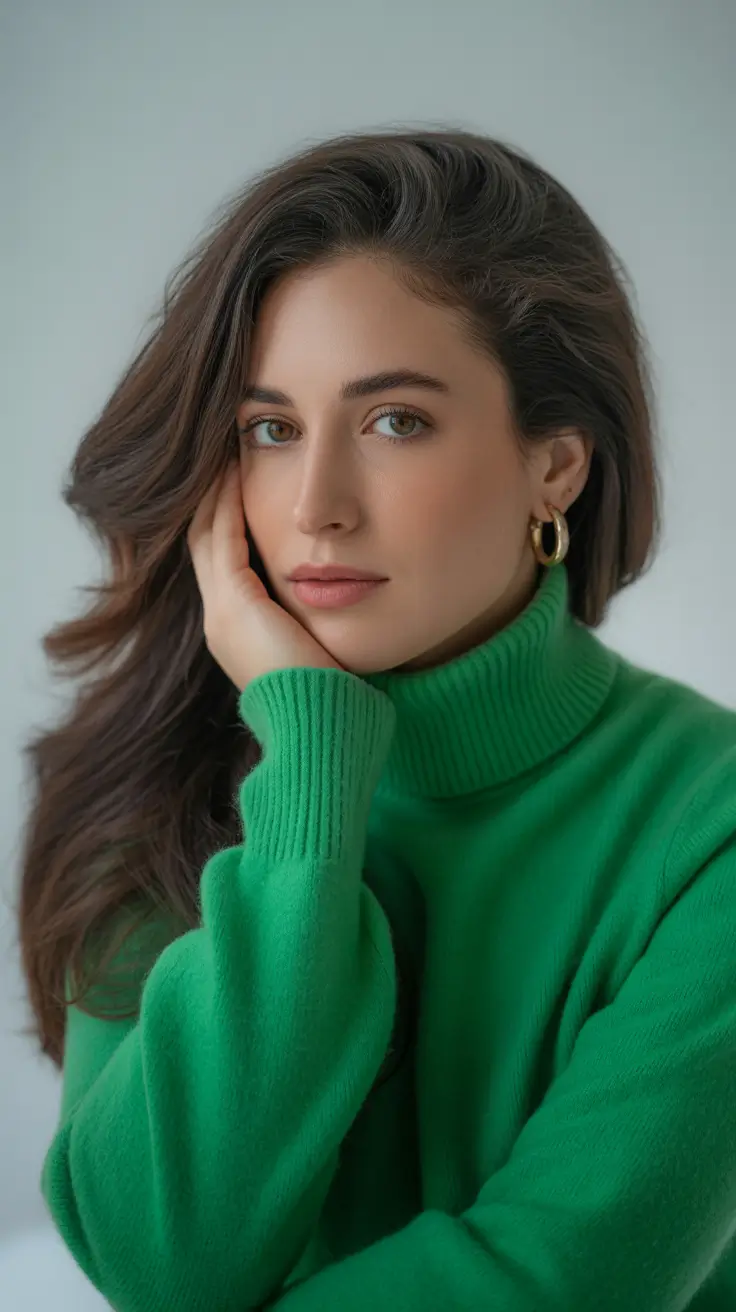 Trendy Round Face Winter Haircut Ideas 2025-2026 Deep Side Part with Flowing Layers