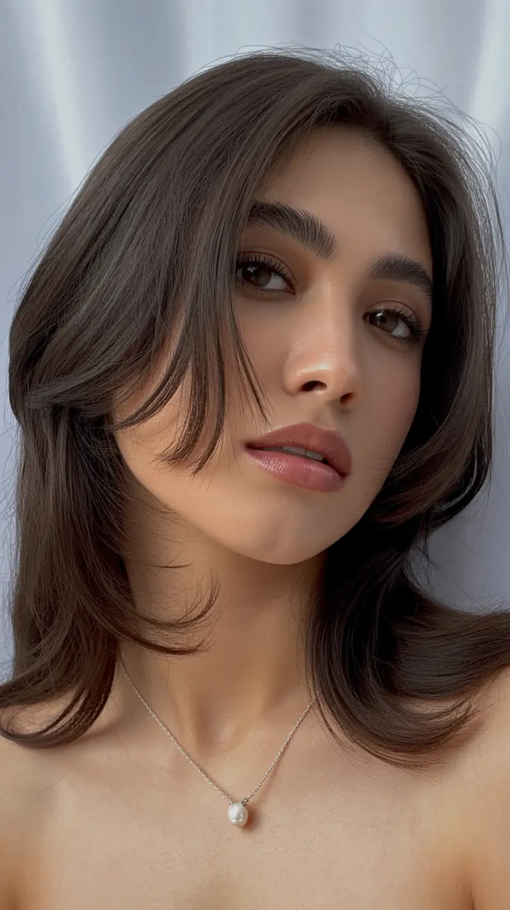Trendy Round Face Winter Haircut Ideas 2025-2026 Feathered Layers with Face Framing