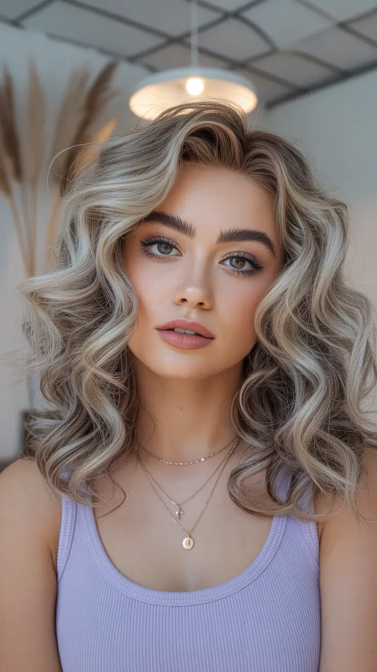 Trendy Round Face Winter Haircut Ideas 2025-2026 Voluminous Curly Lob