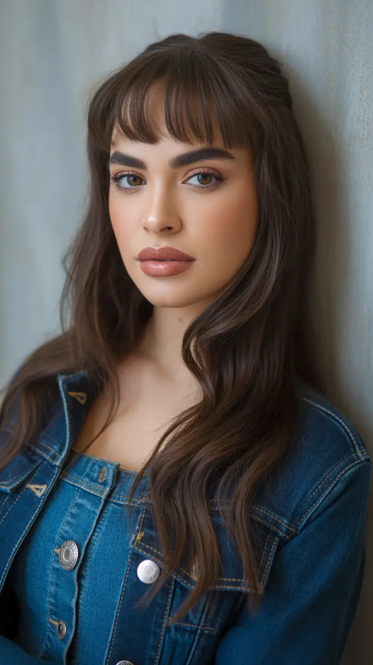 Trendy Round Face Winter Haircut Ideas 2025-2026 Soft Fringe with Loose Layers