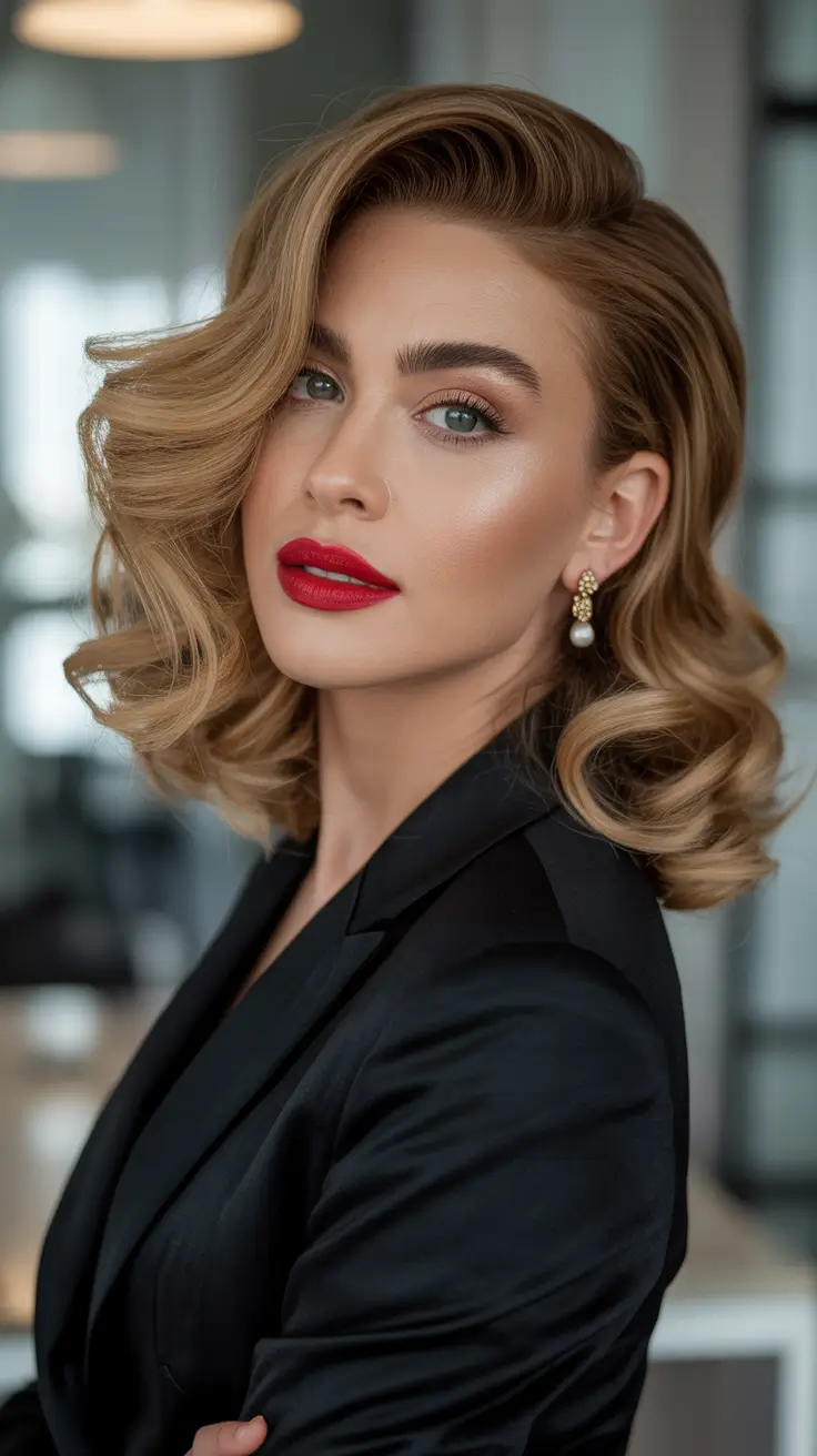 Trendy Round Face Winter Haircut Ideas 2025-2026 Voluminous Retro Waves