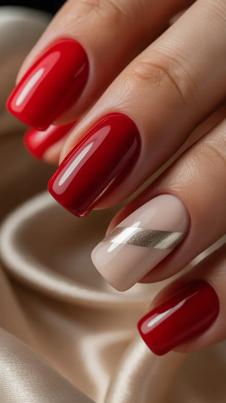 Trendy Short Winter Nail 2025-2026 Classic Red with a Modern Twist