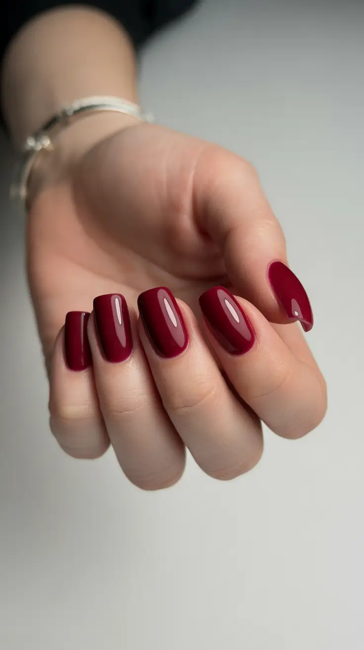 Trendy Short Winter Nail 2025-2026 Cherry Wine Perfection
