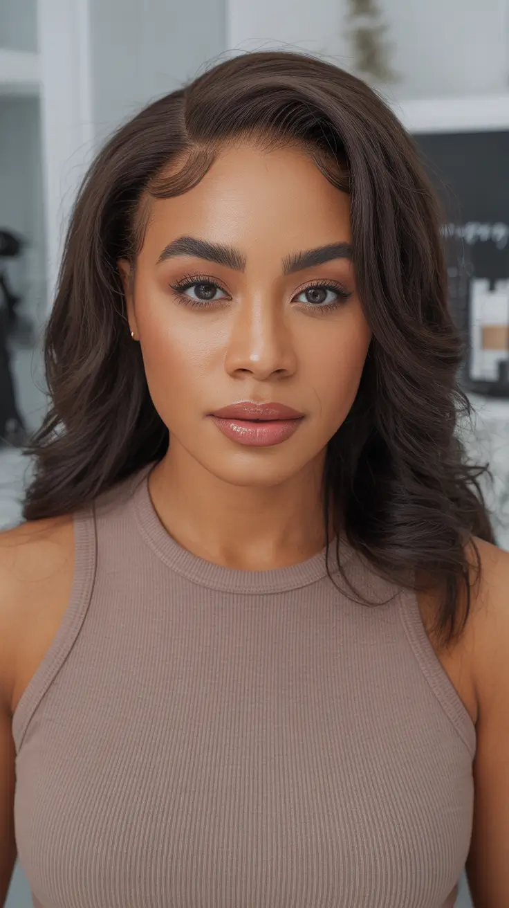 Winter 2025-2026 Hairstyles for Black Women Side-Part Volume Layers