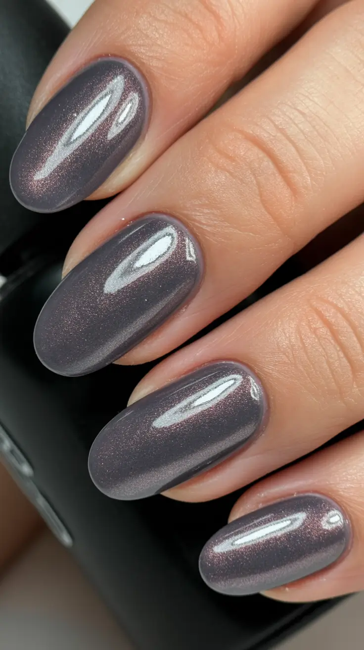 Winter 2025-2026: Nails Ideas Smoky Mauve Shimmer