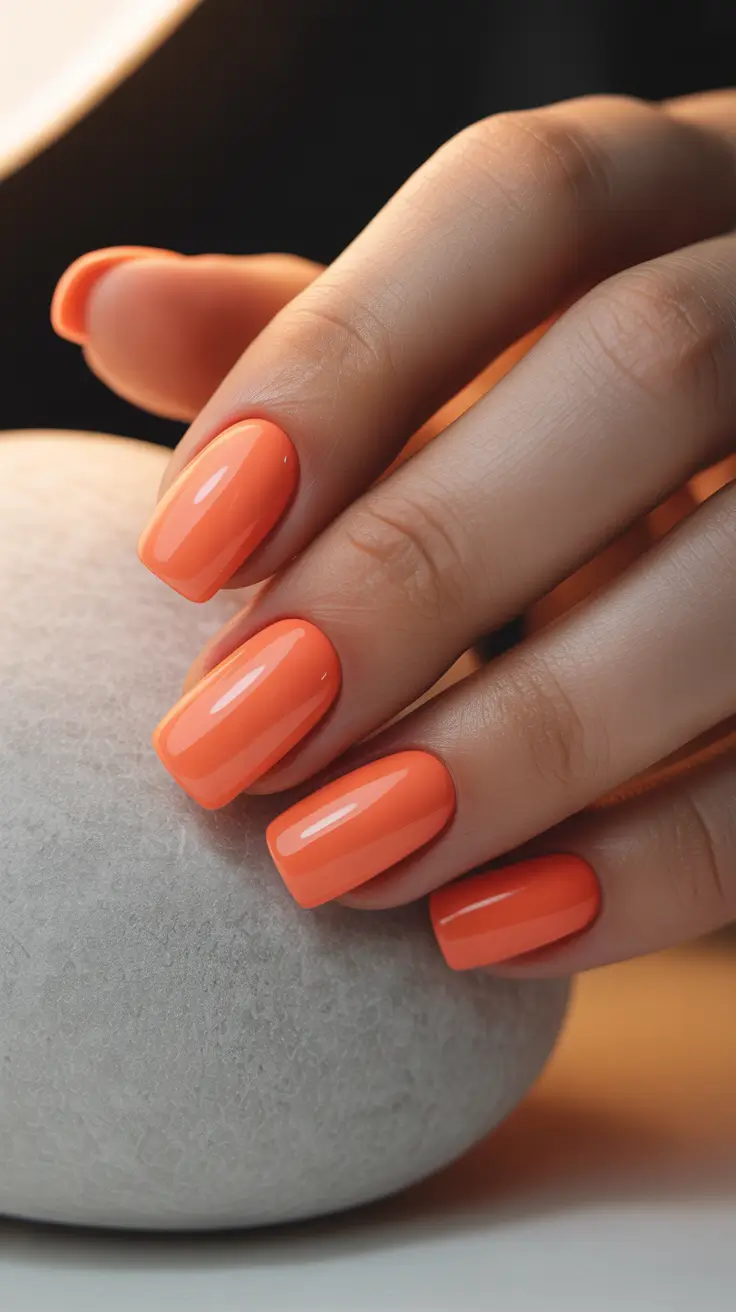 Winter 2025-2026: Nails Ideas Warm Tangerine Glow