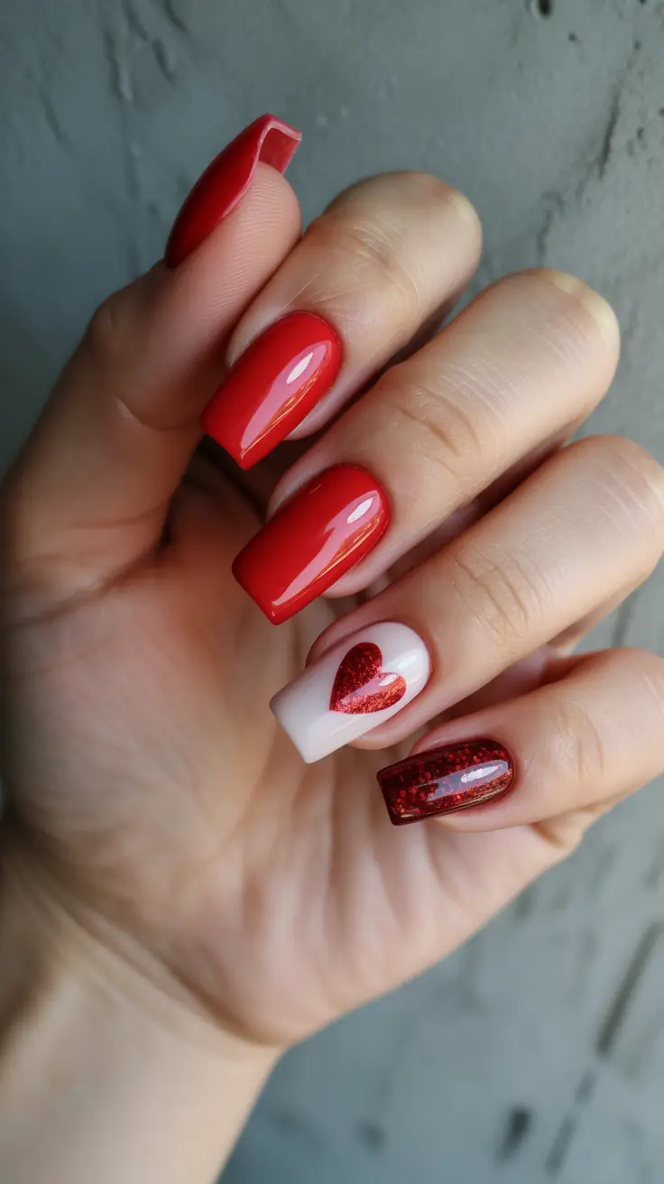 Winter Nail Colors and Designs Ideas 2025-2026 Crimson Heartbeat