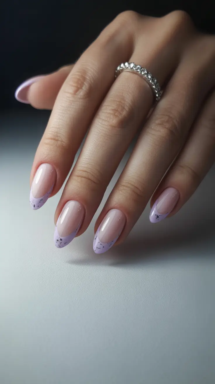Winter Nail Colors and Designs Ideas 2025-2026 Frosted Lilac French