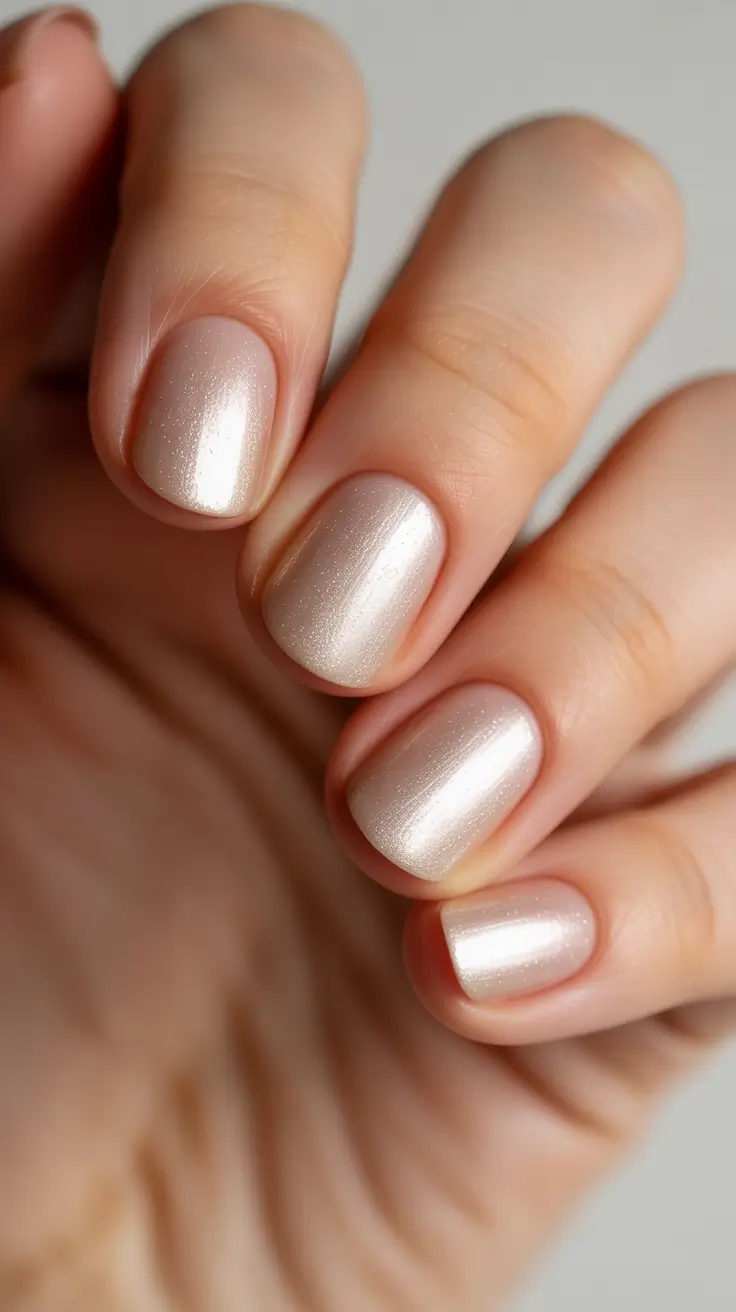 Winter Short Gel Nails Color and Design: 2025 / 2026 Champagne Glow Elegance