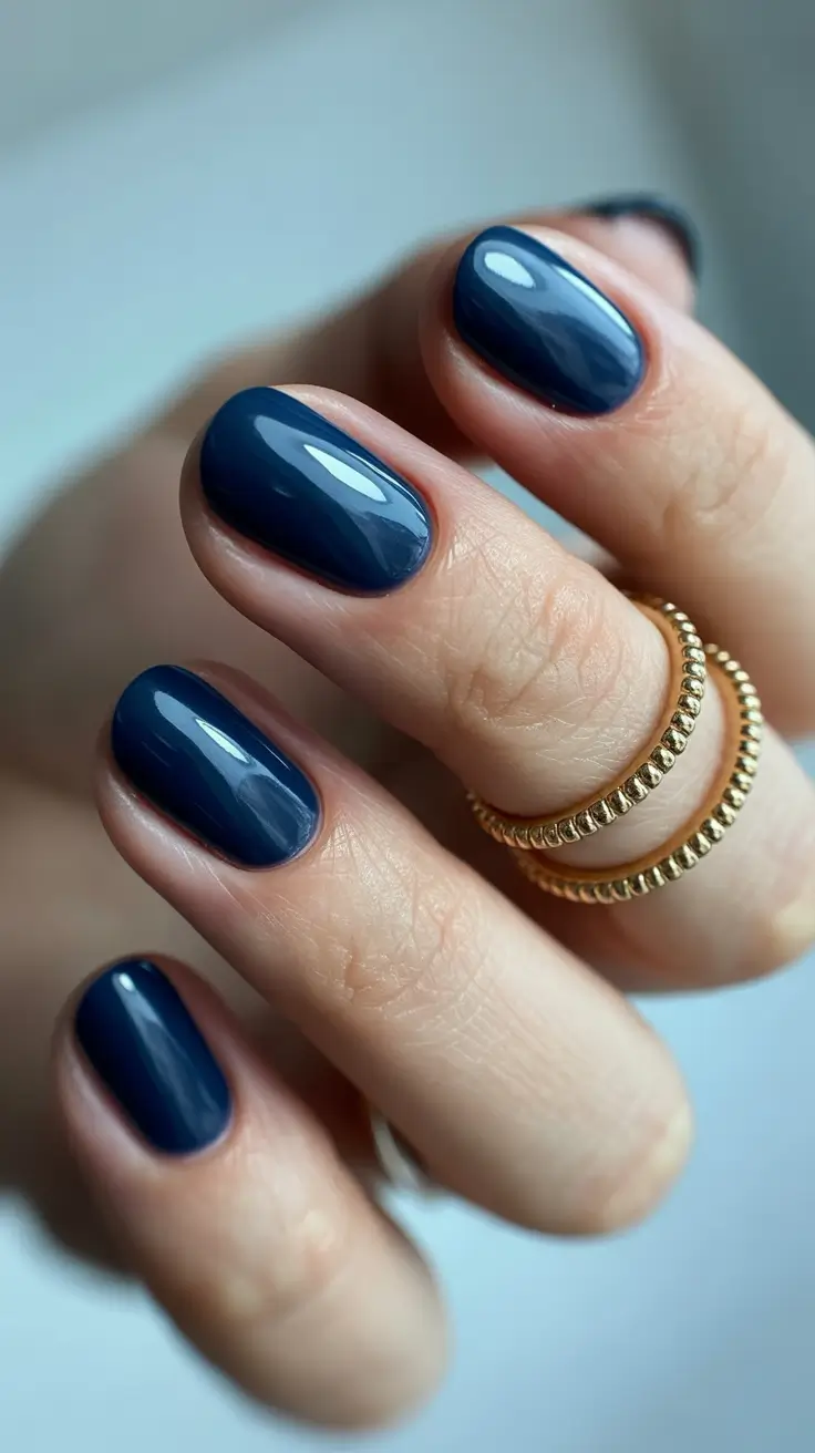 Winter Short Gel Nails Color and Design: 2025 / 2026 Midnight Charm