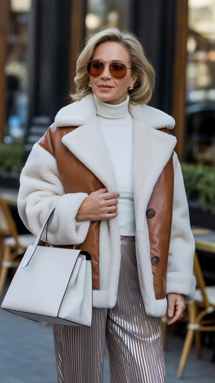 best outfits for women over 40 in 2026 Modern Shearling Luxe