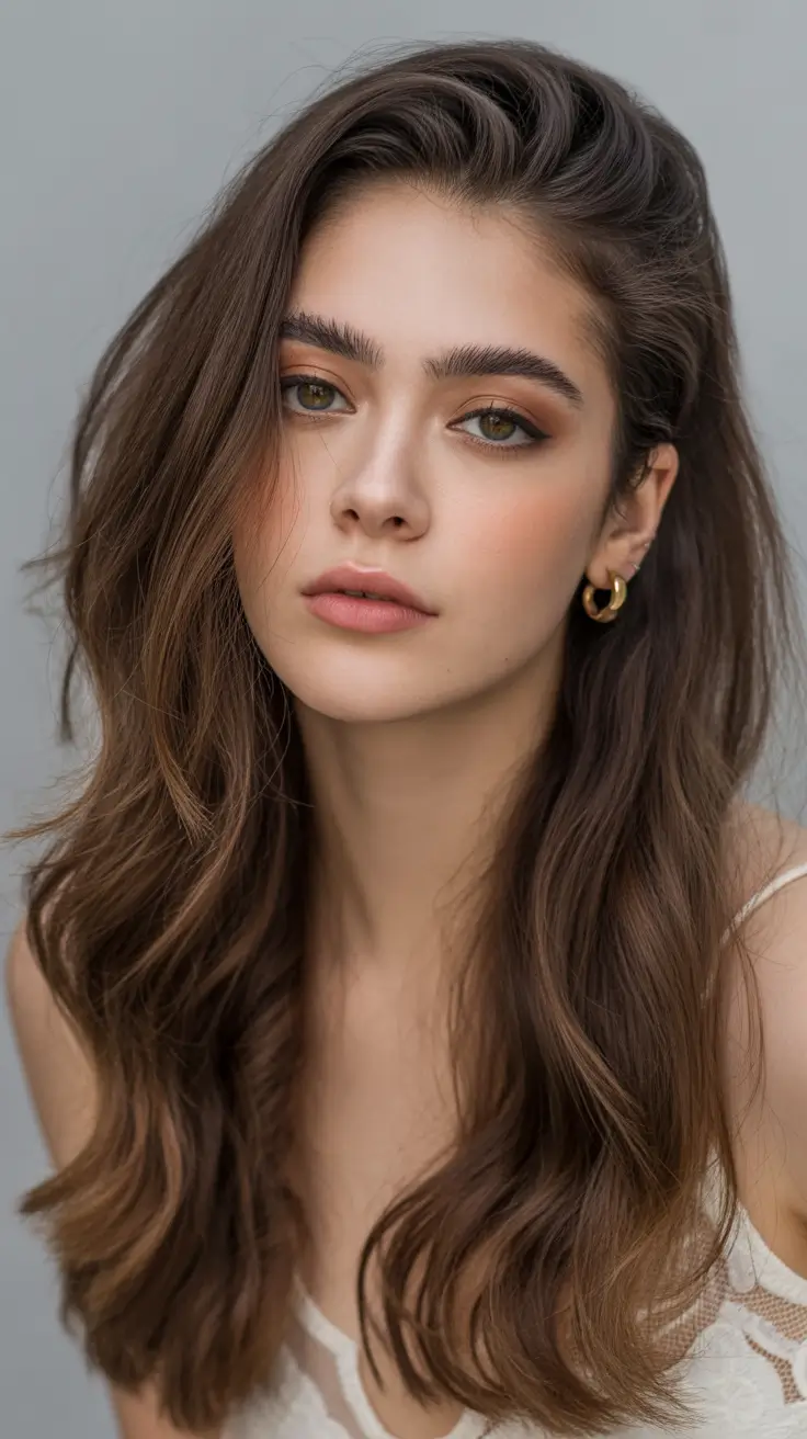 brown hair colors 2026 Soft Chestnut Flow