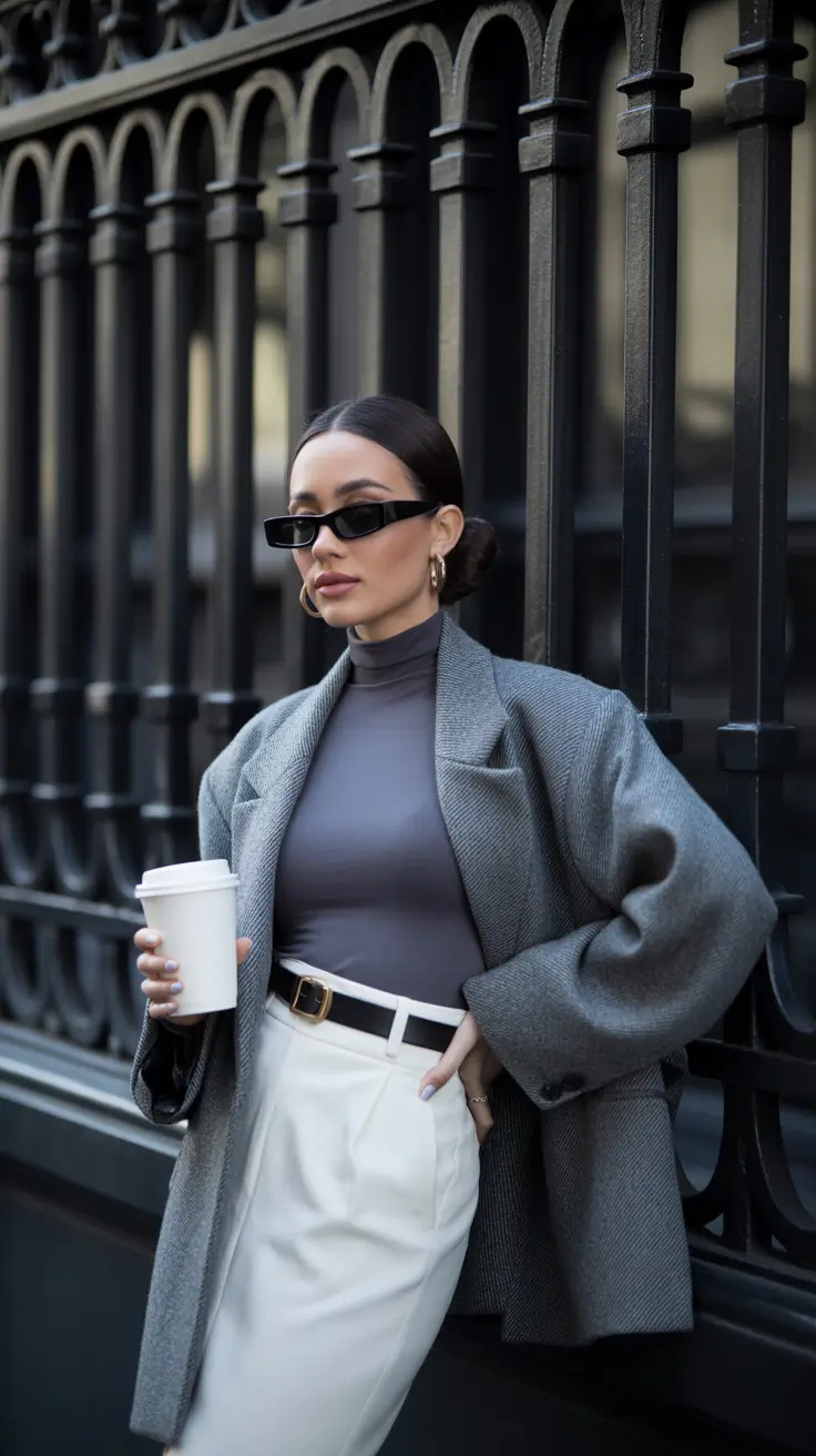 Capsule wardrobe outfits for work 2026 Soft Power in Monochrome