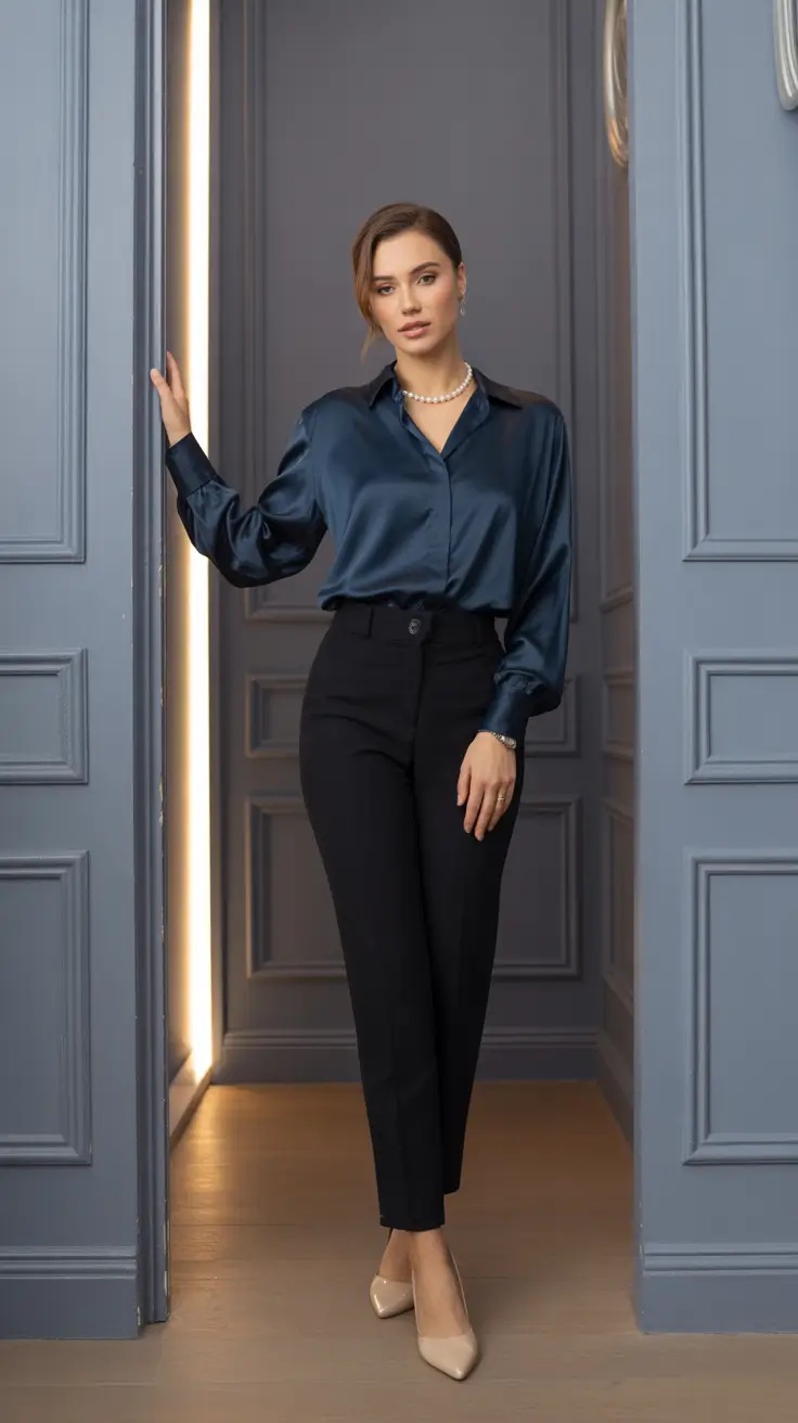 Capsule wardrobe outfits for work 2026 Satin Sophistication