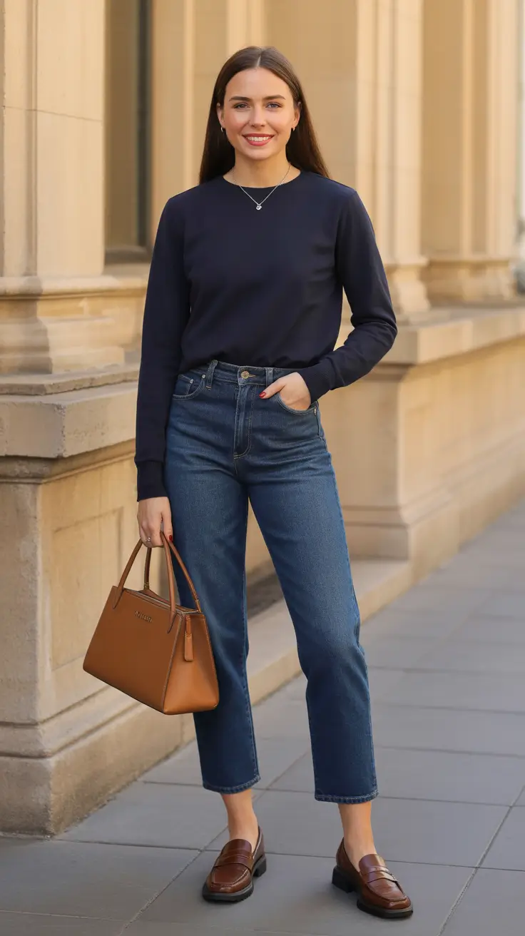 Chic mom outfits 2026 Downtown Denim Mood