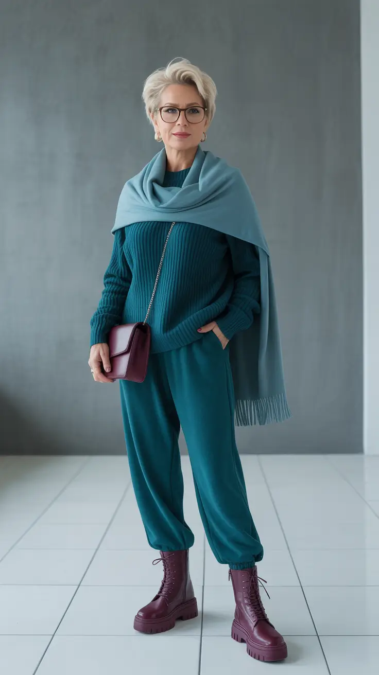 chic outfits for women over 50 in 2026 teal serenity with a twist