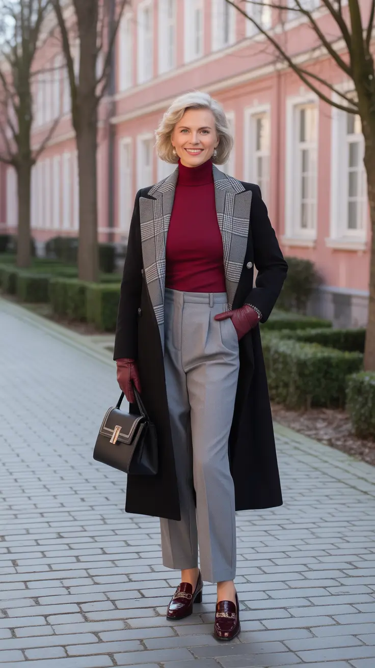 chic outfits for women over 50 in 2026 elegant contrast and winter glamour