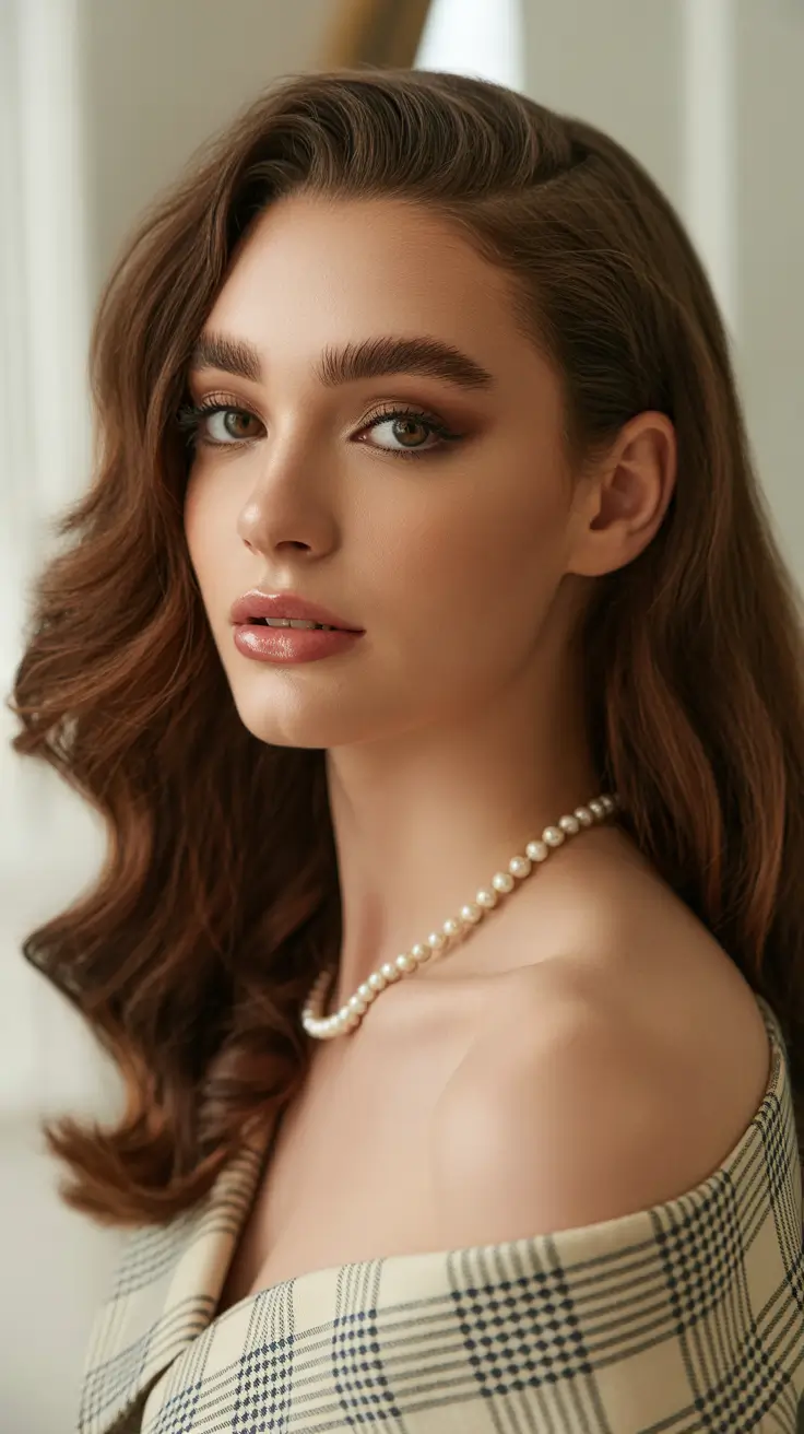 Chocolate brown hair color 2026 with caramel lights Golden Hour Brunette