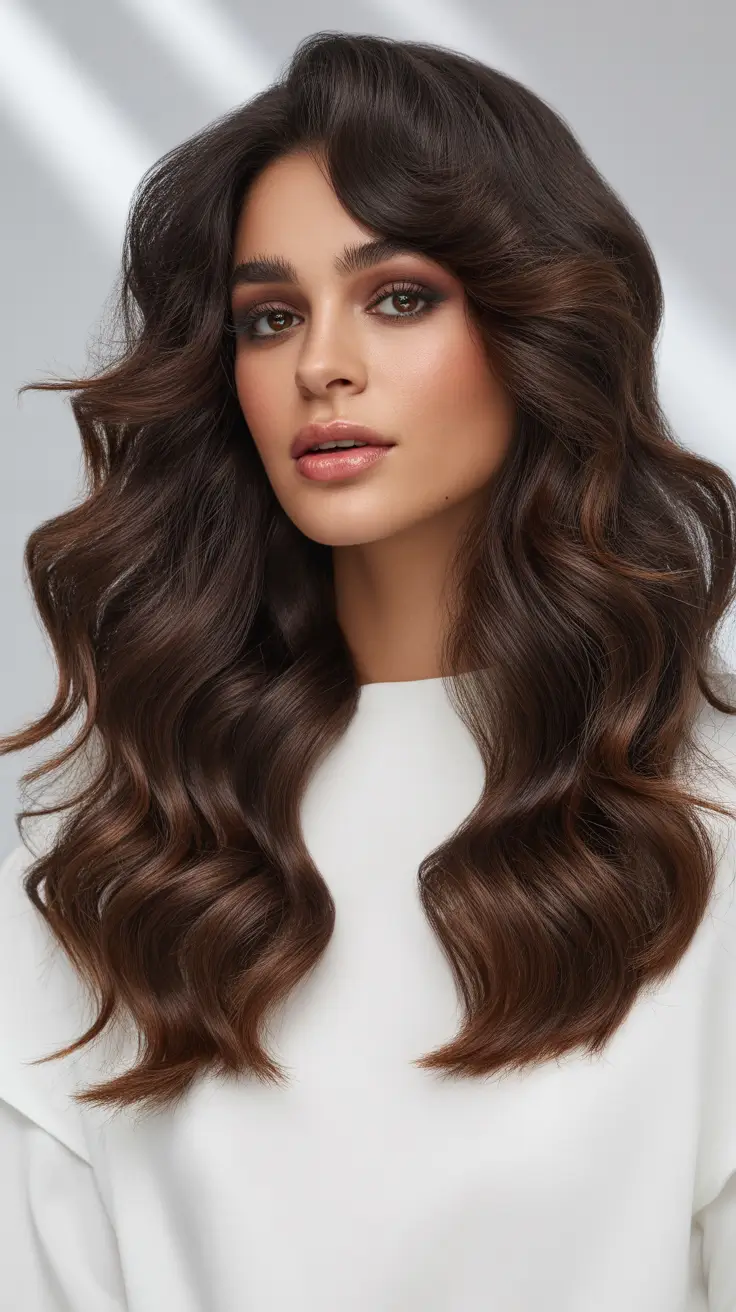 Cool dark brown hair color 2026 Hollywood Cool Brunette Revival