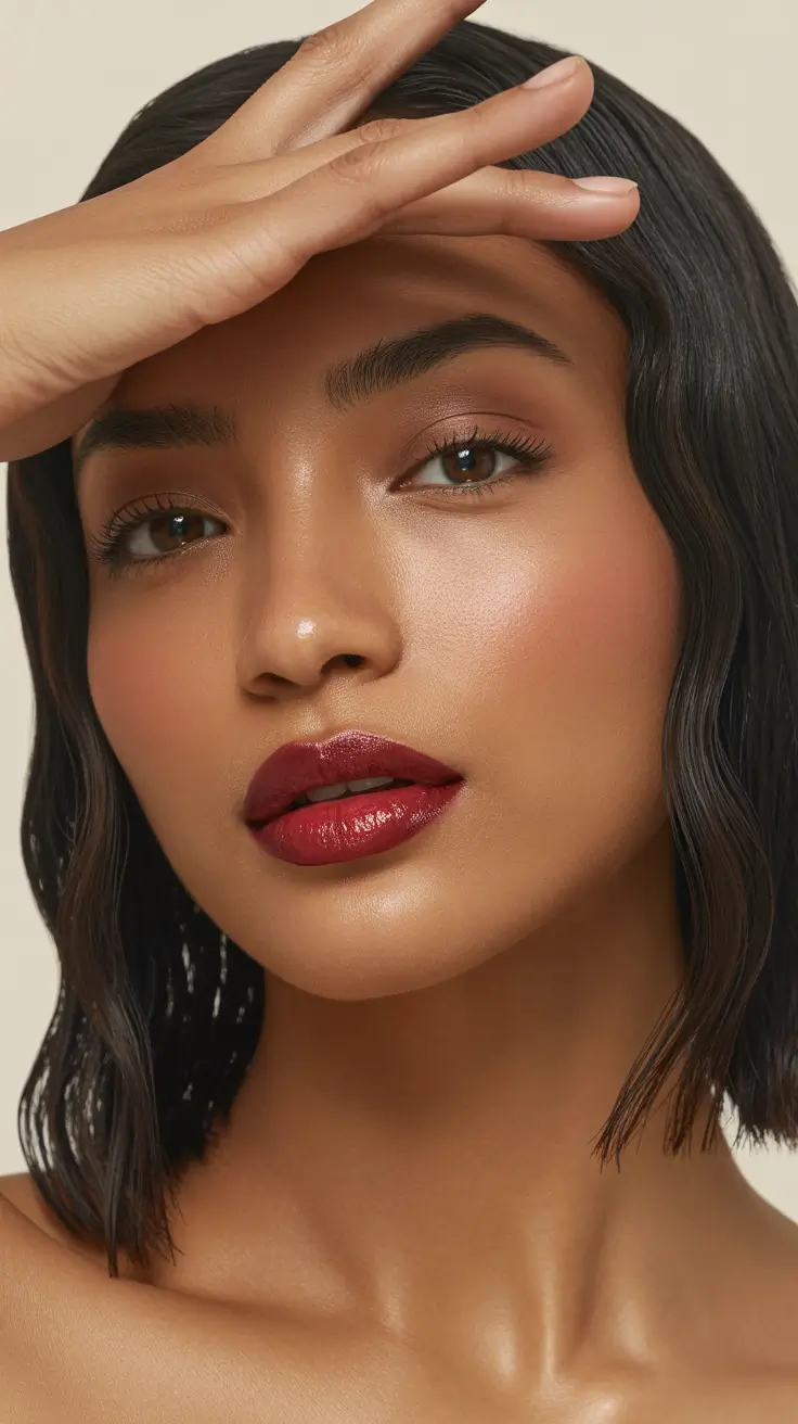 Cool dark brown hair color 2026 Satin Short Brunette With Luminous Depth