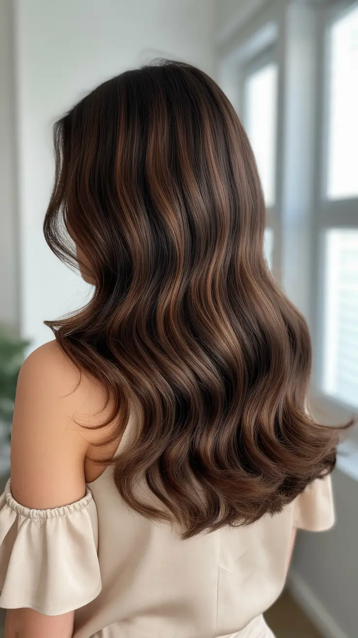 Cool dark brown hair color 2026 Soft Dimensional Brunette Balayage