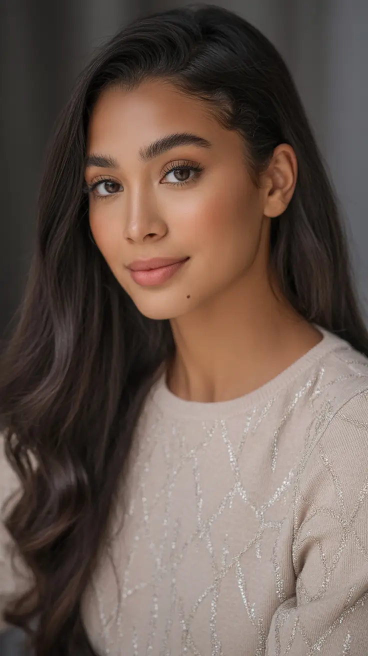 cool hair color for brown skin 2026 Deep Satin Brown Flow