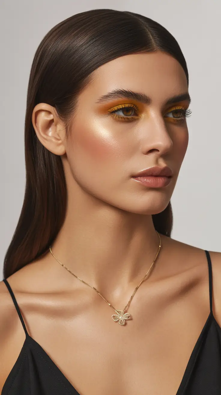 Cool-tone brunette hair color 2026 Ultra-Gloss Dark Brunette with Sleek Finish