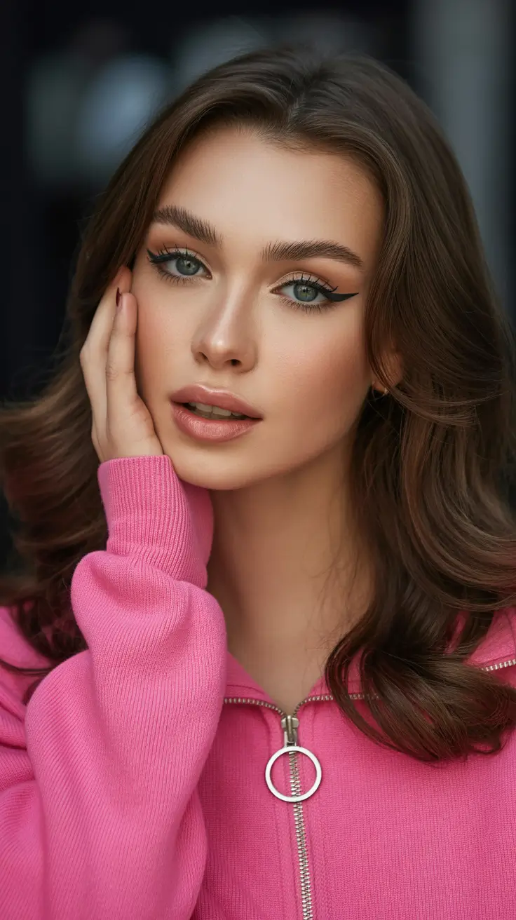 Cool-tone brunette hair color 2026 Playful Soft Brunette with Caramel Undertones