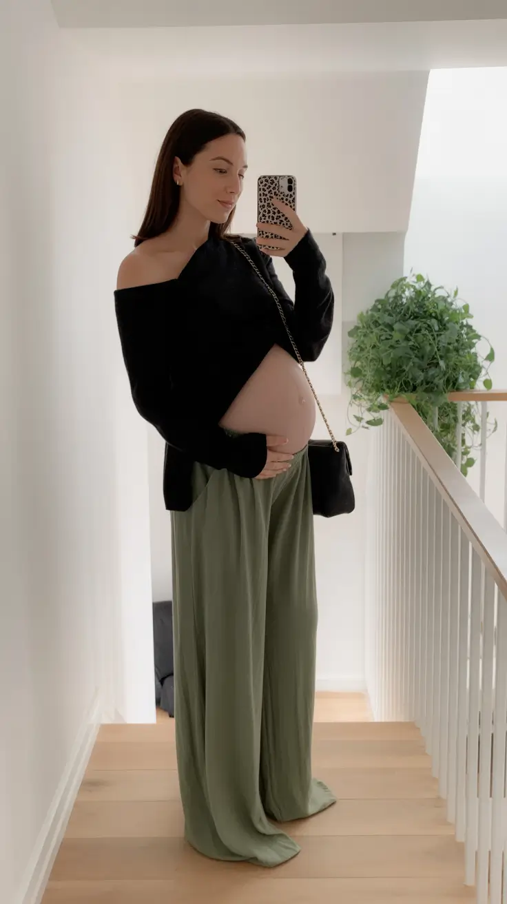 Cute pregnancy outfits 2026 Effortless Minimalism