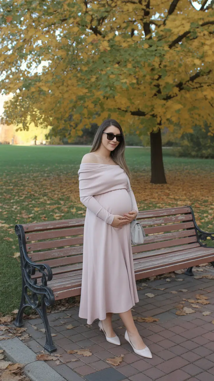 Cute pregnancy outfits 2026 Romantic Blush Elegance